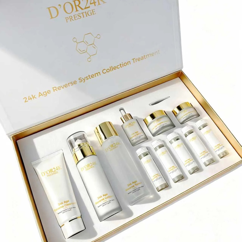 D'Or Skincare Prestige 24k Age Reverse System - White and Gold